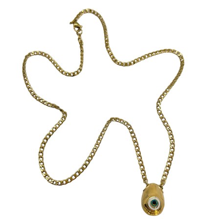 necklace steel gold chain and gold egg1